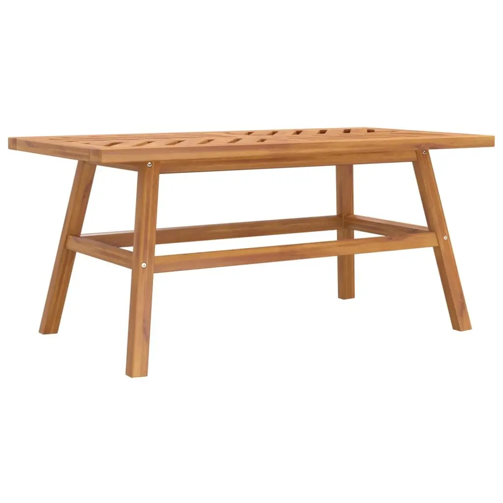 Solid Acacia Coffee Table with Fishbone Pattern