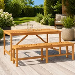 Solid 150cm Acacia Bench for Lasting Outdoor Use