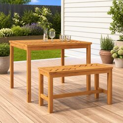 Reliable Brown Acacia Wood Garden Dining Table
