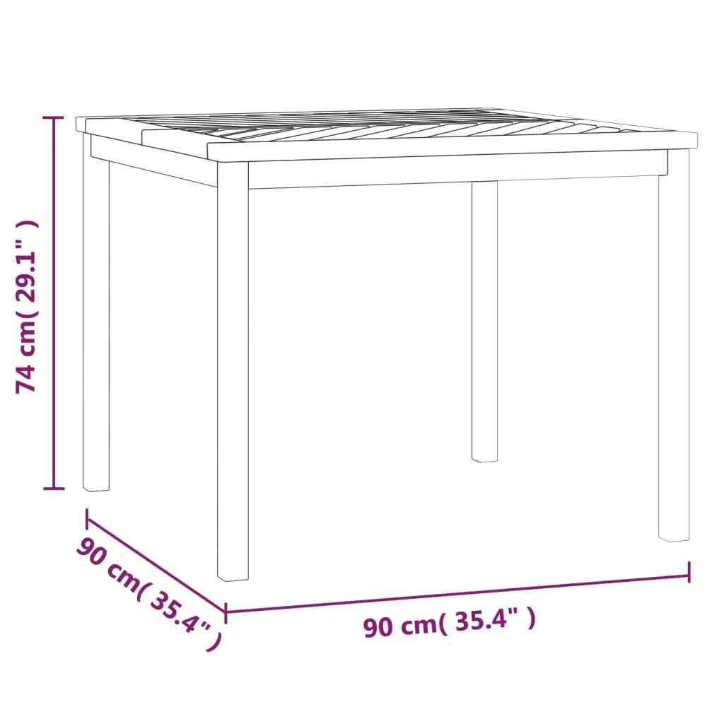 Garden Dining Table Outdoor Use 90x90x74 cm Solid Acacia Wood Brown