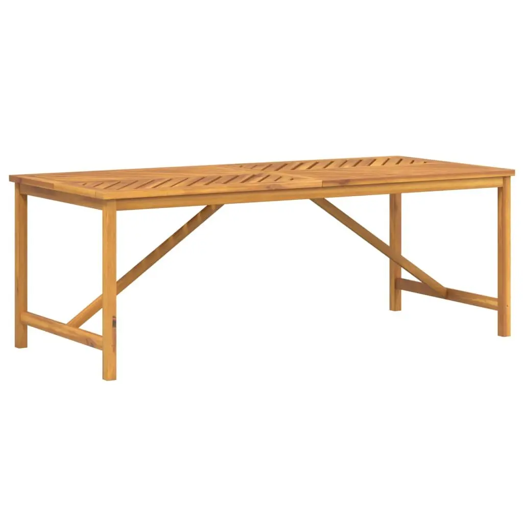 Garden Dining Table Outdoor Entertaining 200x90x74cm Solid Wood Acacia Brown