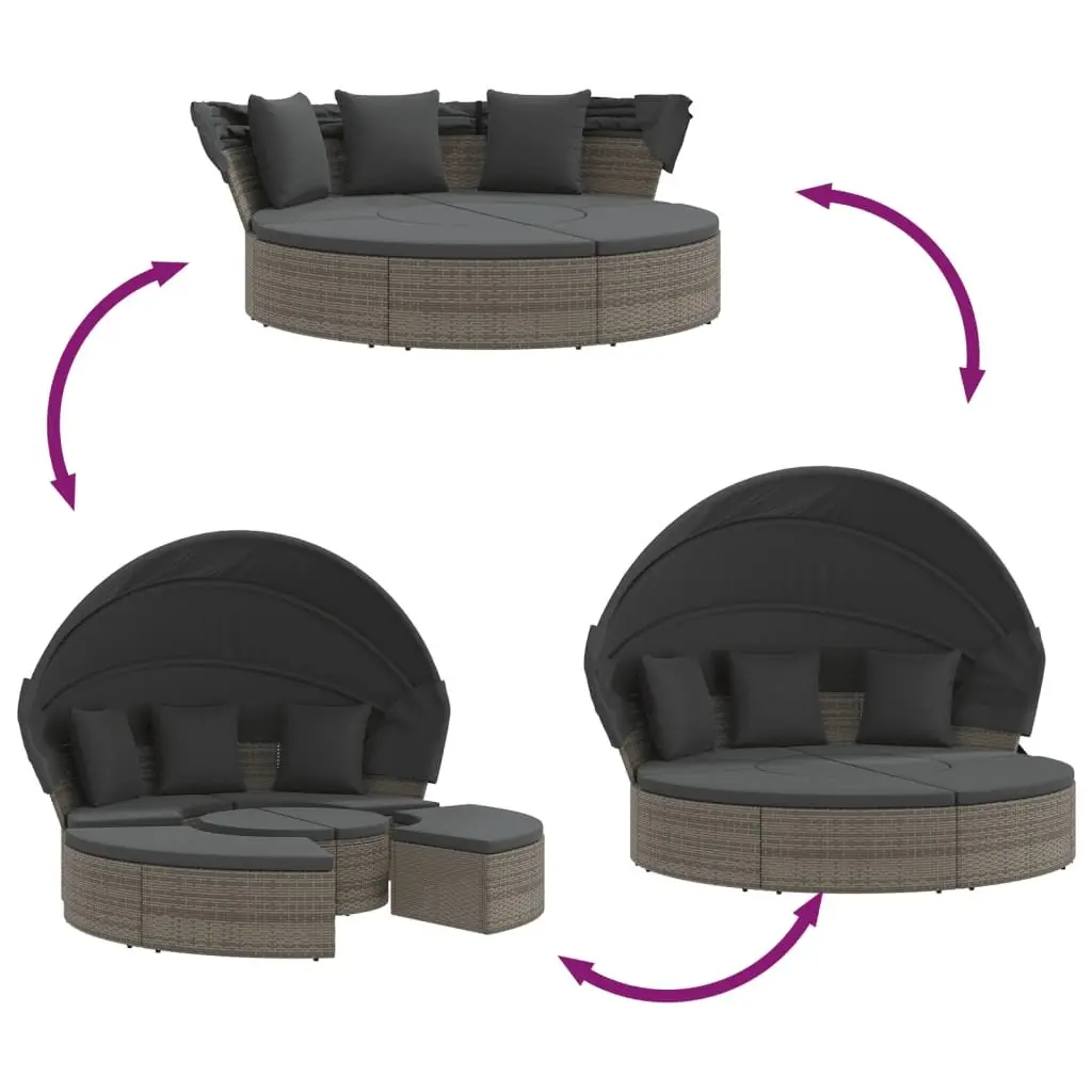 Outdoor Lounge Bed with Canopy