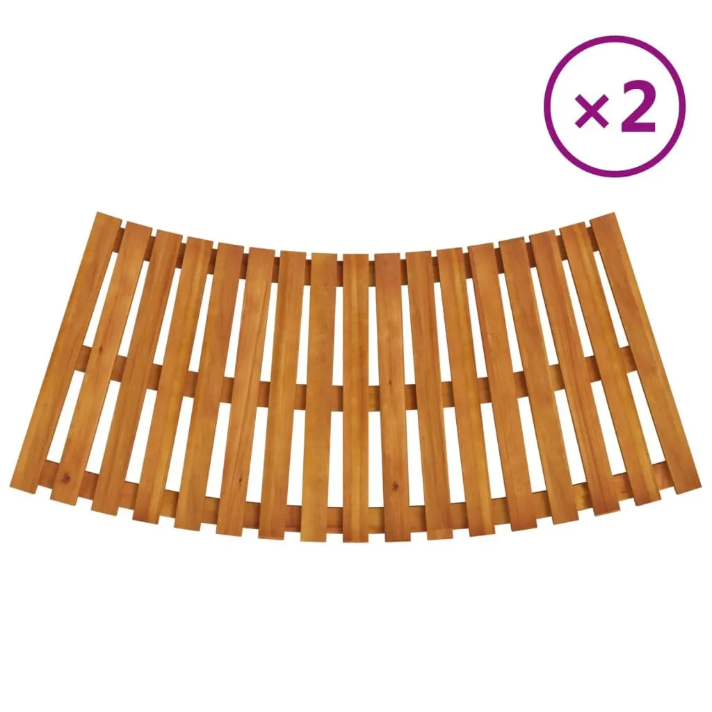 Spa Steps 2 Pieces Solid Wood Slatted Design Pool Hot Tub Entry Outdoor Deck