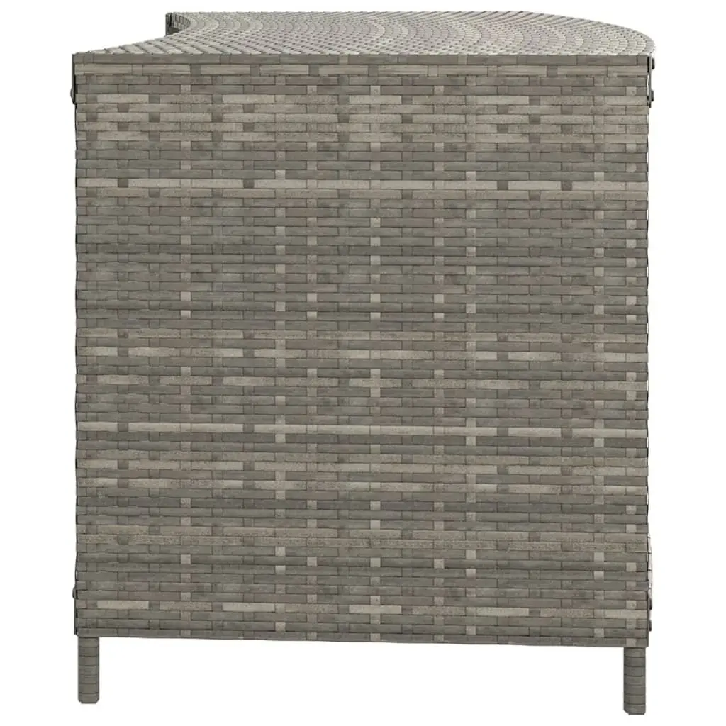 Outdoor Storage Shelves Organiser Unit 2pcs Grey Poly Rattan