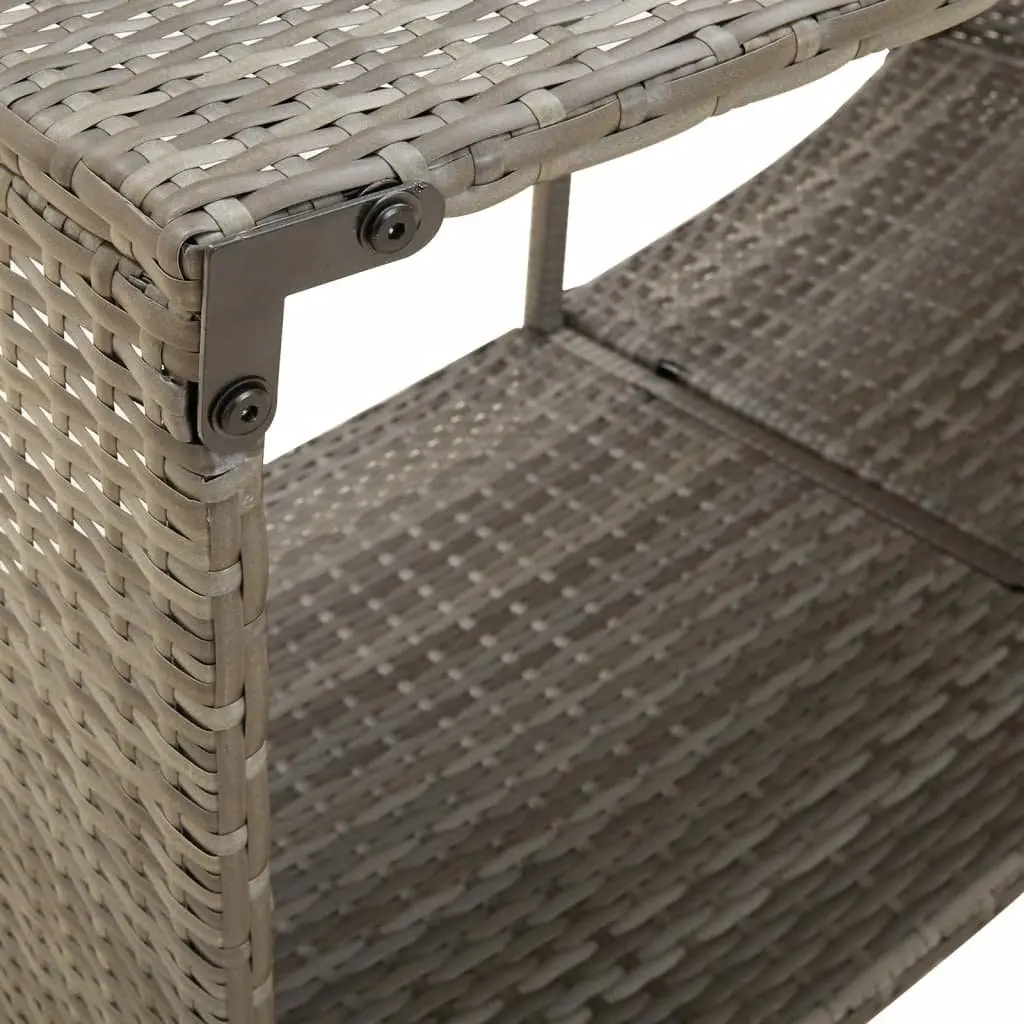 Outdoor Storage Shelves Organiser Unit 2pcs Grey Poly Rattan