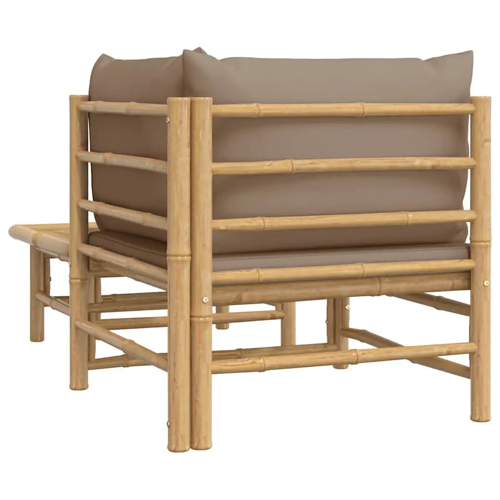 Bamboo Lounge Set with Taupe Cushions