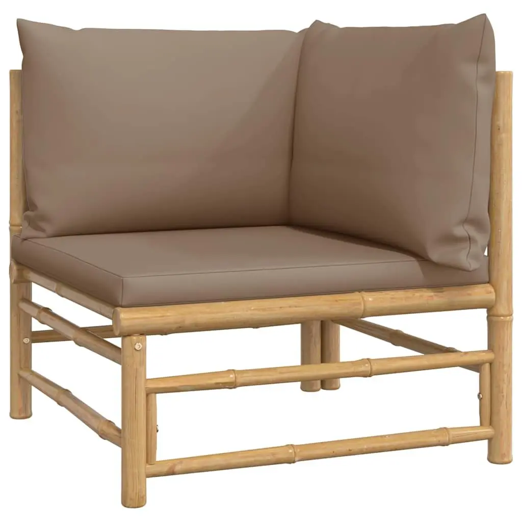 Outdoor Corner Sofa Garden Sectional Seating with Taupe Cushions Modular