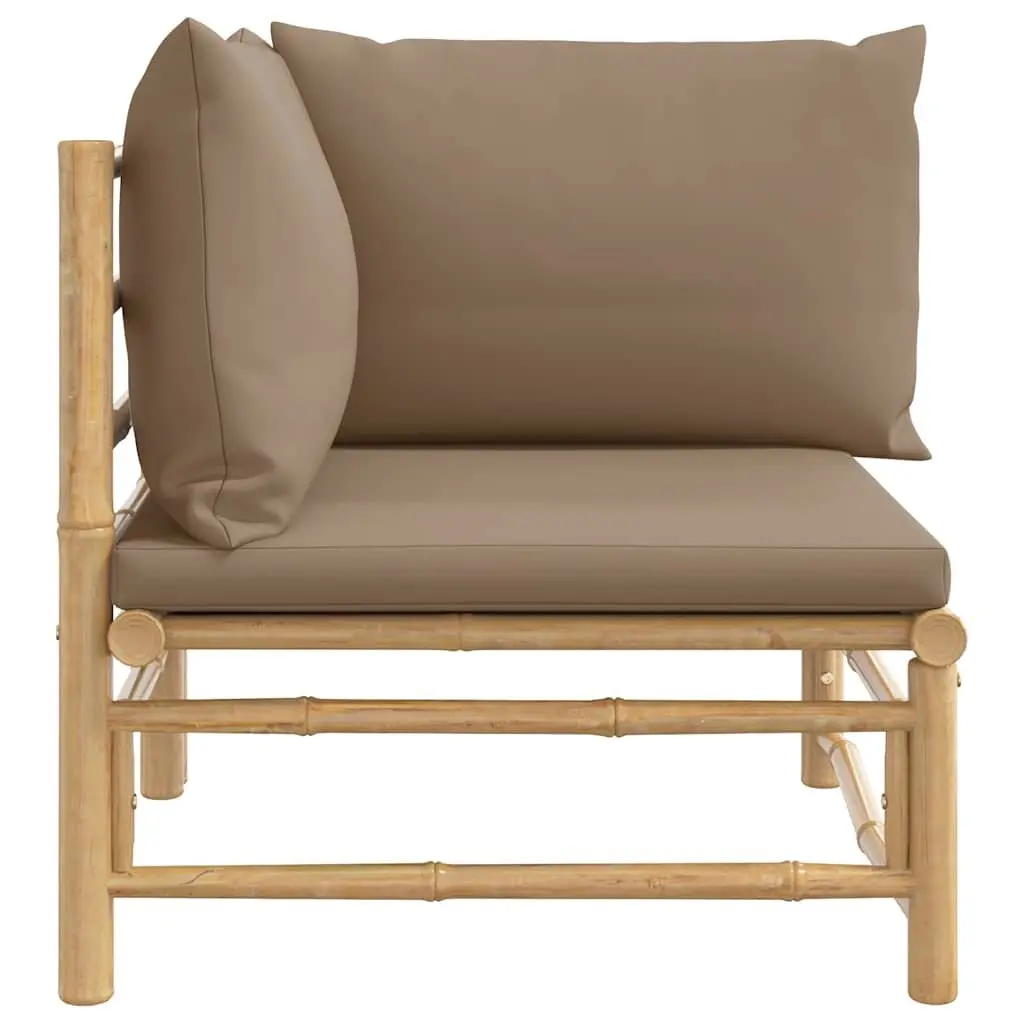 Outdoor Corner Sofa Garden Sectional Seating with Taupe Cushions Modular