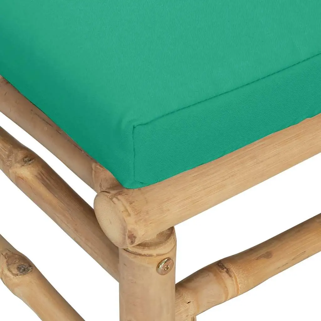 Outdoor Corner Sofa Garden Seating Sectional Unit with Green Cushions