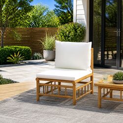 Comfortable Bamboo Middle Sofa for Your Garden