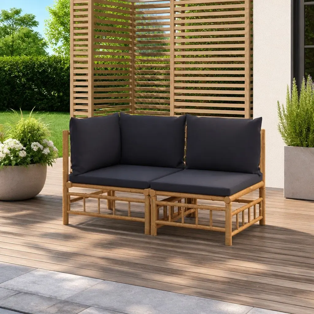 Outdoor Lounge Set with Grey Cushions