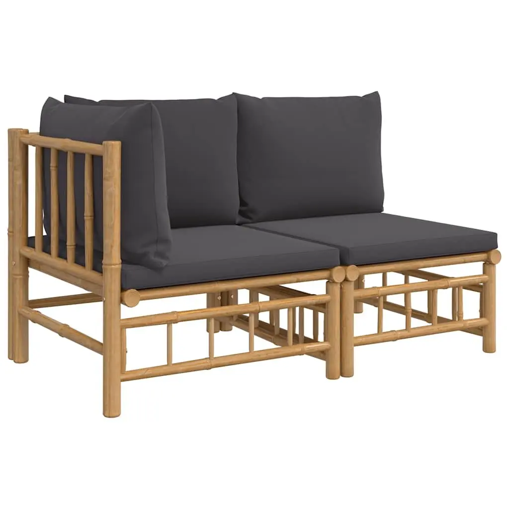 Outdoor Lounge Set with Grey Cushions