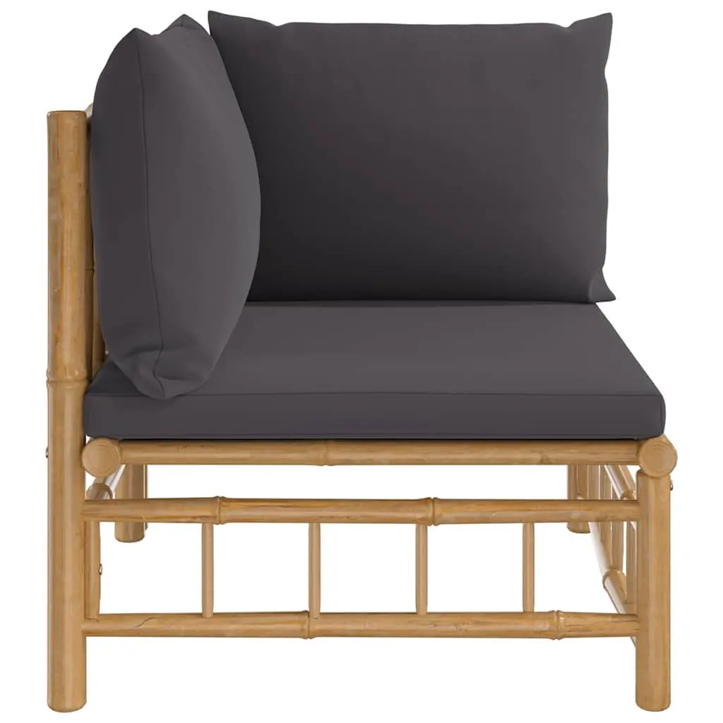Outdoor Corner Sofa Modular Seating Grey Cushions