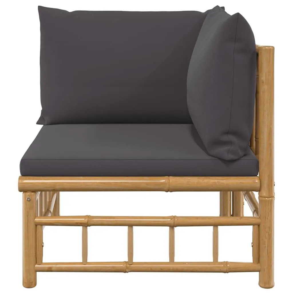 Outdoor Corner Sofa Modular Seating Grey Cushions