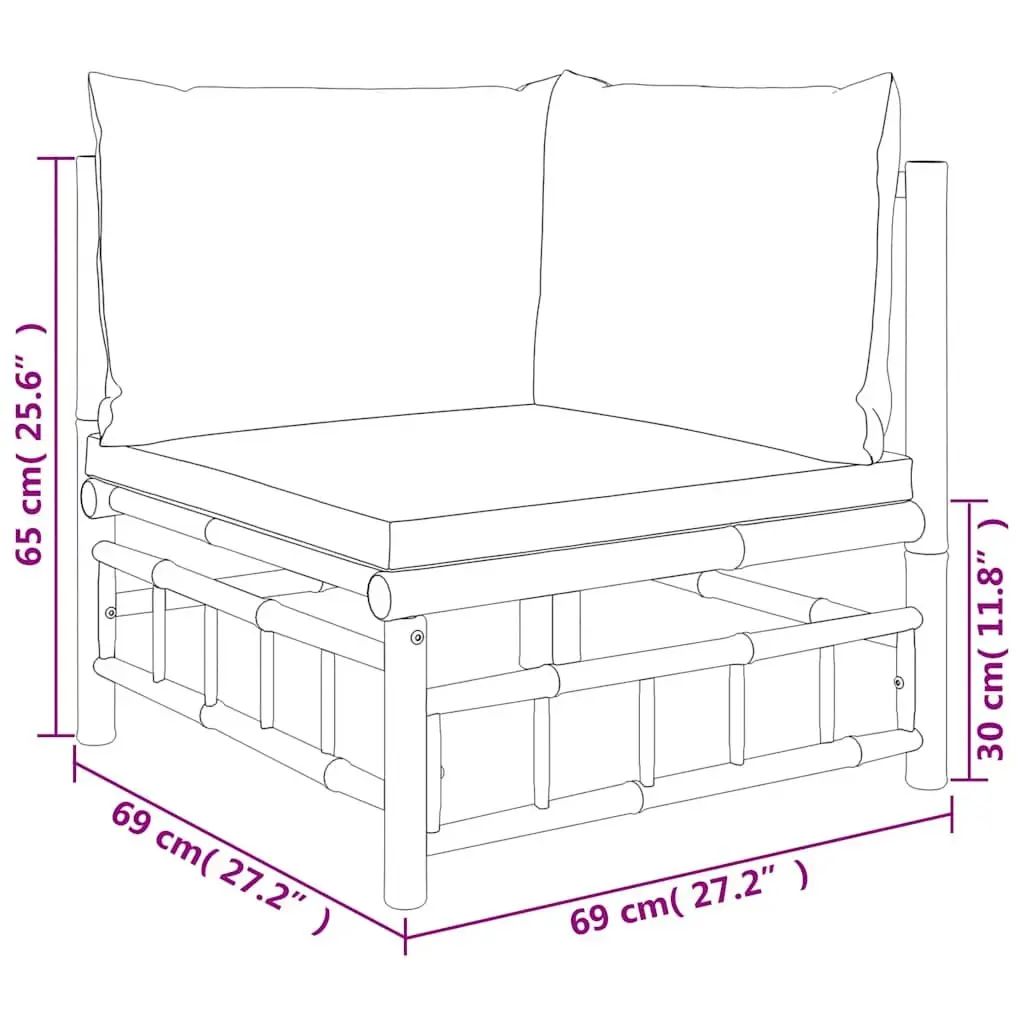 Outdoor Corner Sofa Modular Seating Grey Cushions