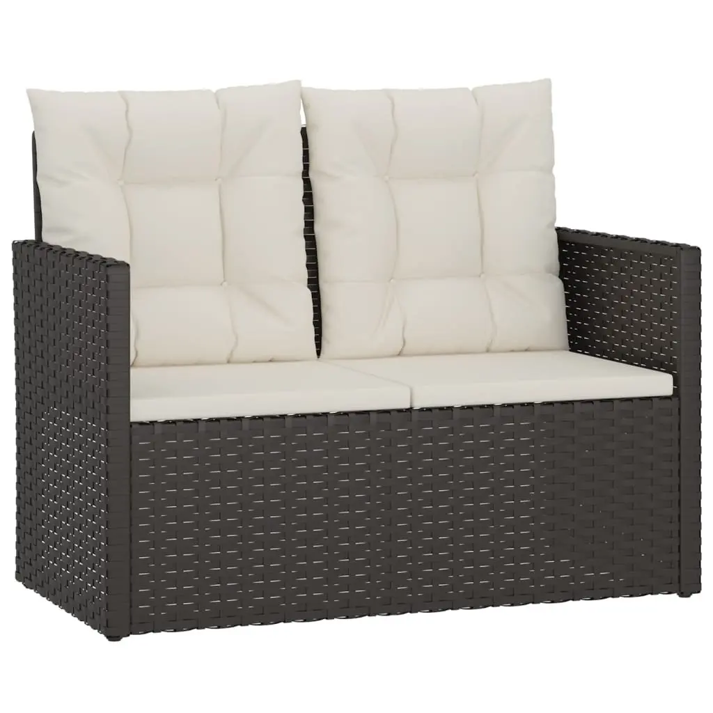 Garden Bench Cushions 105cm Outdoor Seating Poly Rattan Black