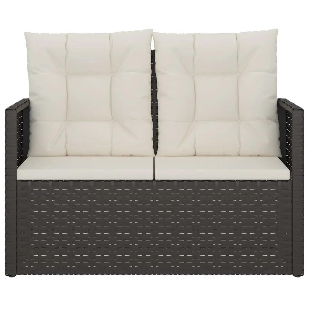 Garden Bench Cushions 105cm Outdoor Seating Poly Rattan Black