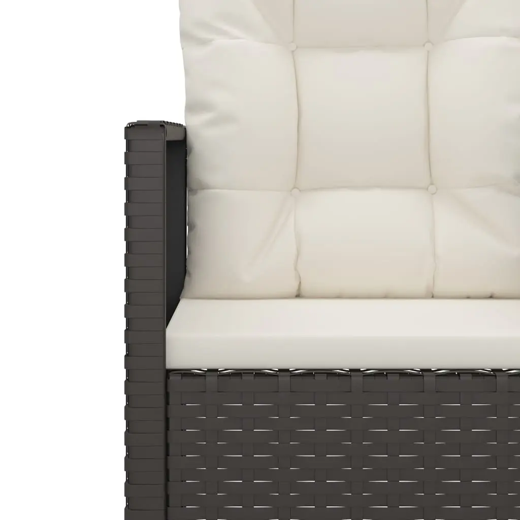 Garden Bench Cushions 105cm Outdoor Seating Poly Rattan Black