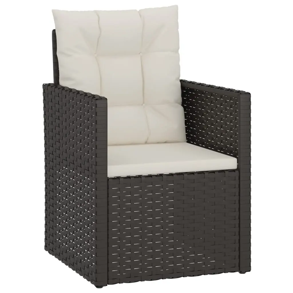 Outdoor Armchair with Cushions in Black