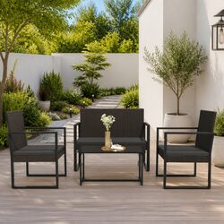 Comfortable and Reliable Black Garden Bench with Cushions