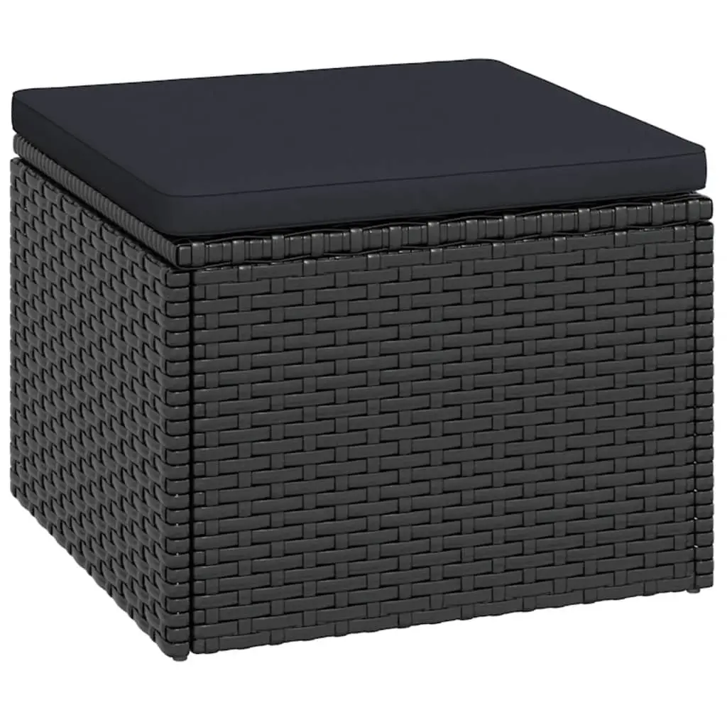 Outdoor Lounge Set Modular Seating Black Poly Rattan Furniture