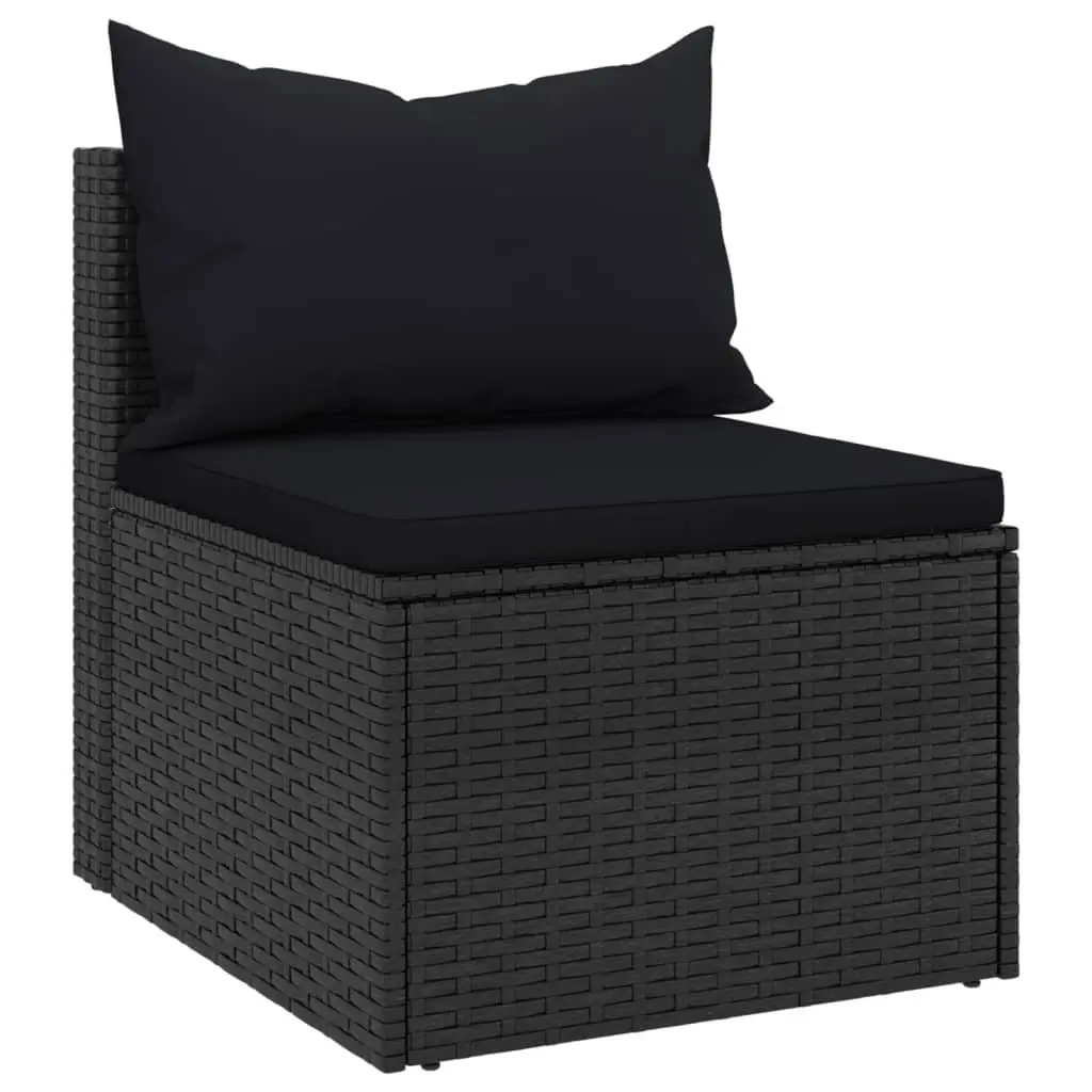 Outdoor Sofas Garden Seating Set 2pcs Black Rattan Sectional