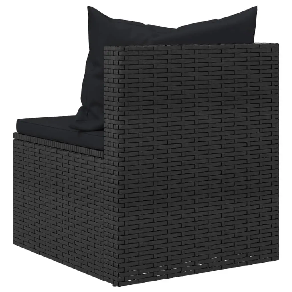 Outdoor Sofas Garden Seating Set 2pcs Black Rattan Sectional