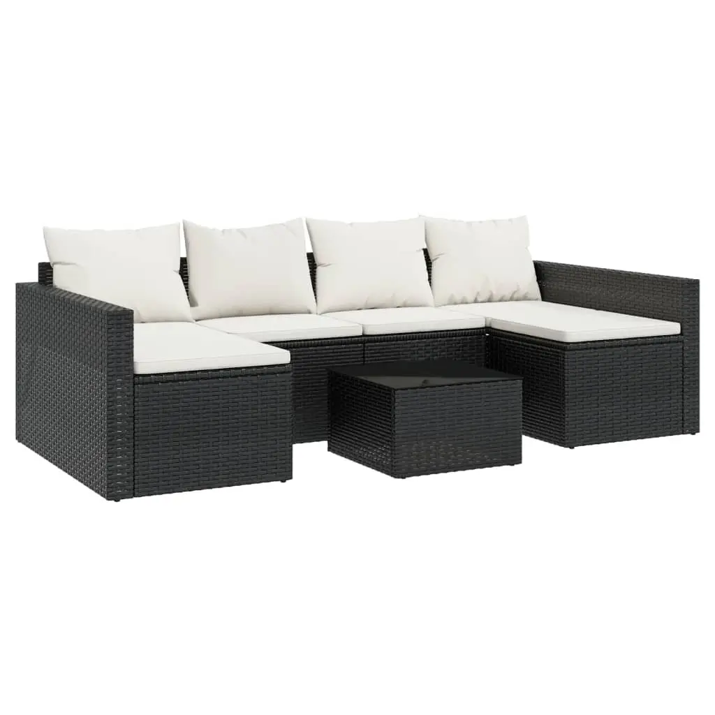 Garden Lounge Set Outdoor Furniture 2 Piece with Cushions Coffee Table Black
