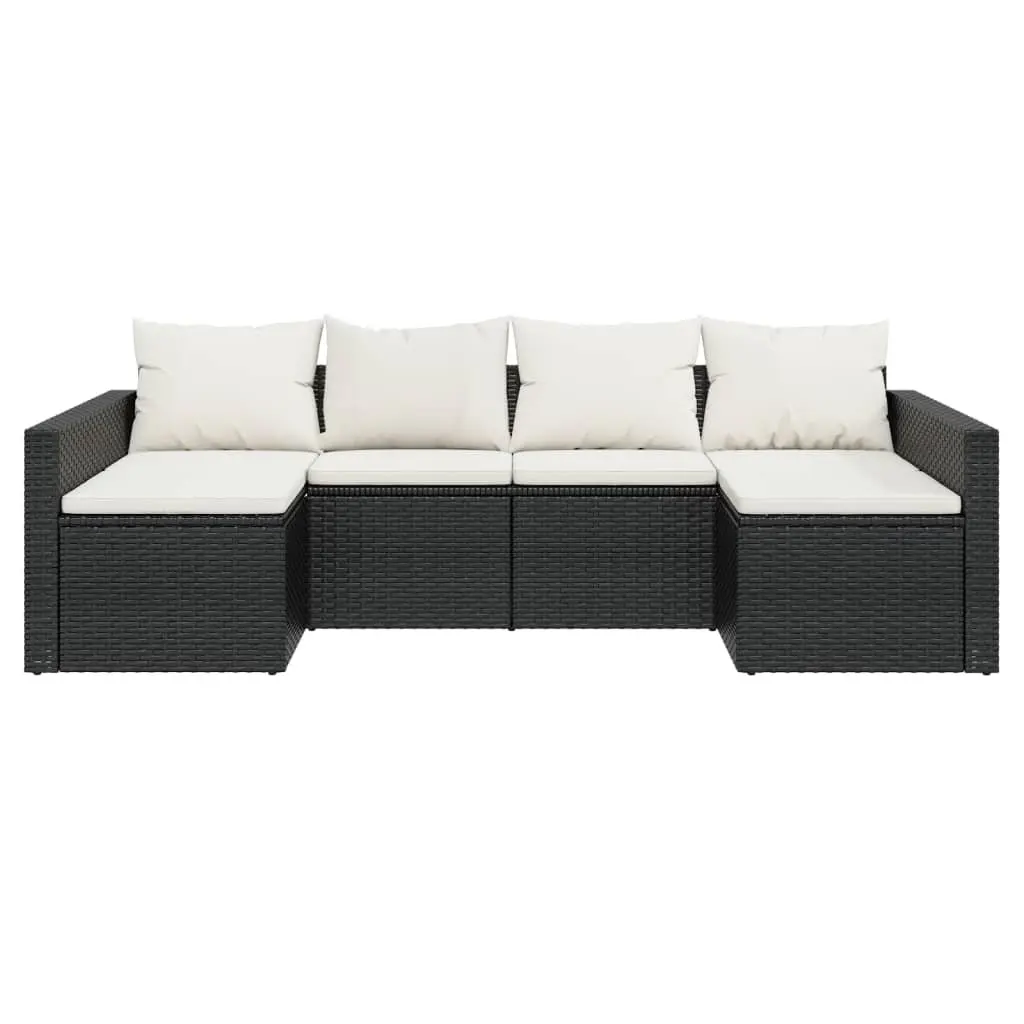 Garden Lounge Set Outdoor Furniture 2 Piece with Cushions Coffee Table Black
