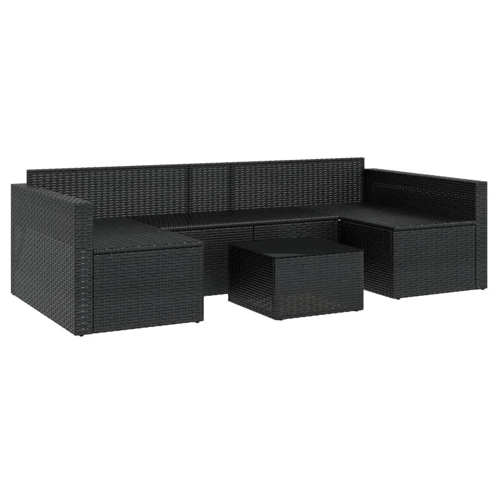 Garden Lounge Set Outdoor Furniture 2 Piece with Cushions Coffee Table Black