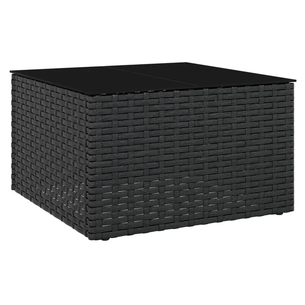 Garden Lounge Set Outdoor Furniture 2 Piece with Cushions Coffee Table Black
