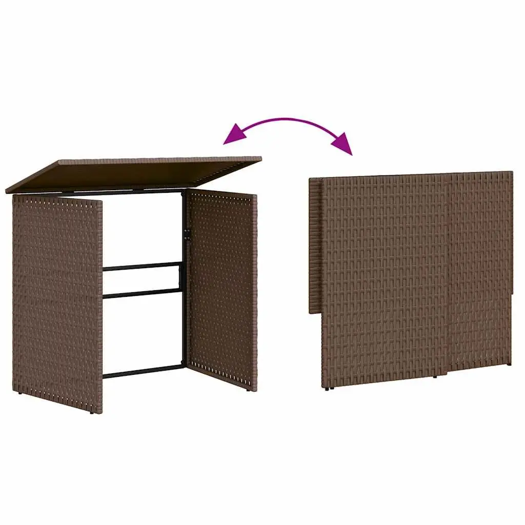 L-Shaped Garden Sofa Set Outdoor Patio Furniture with Integrated Table Brown
