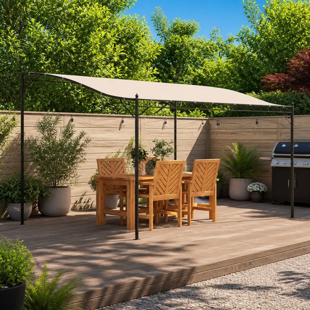 Garden Canopy Shelter 4x3m Cream Outdoor Gazebo Tent