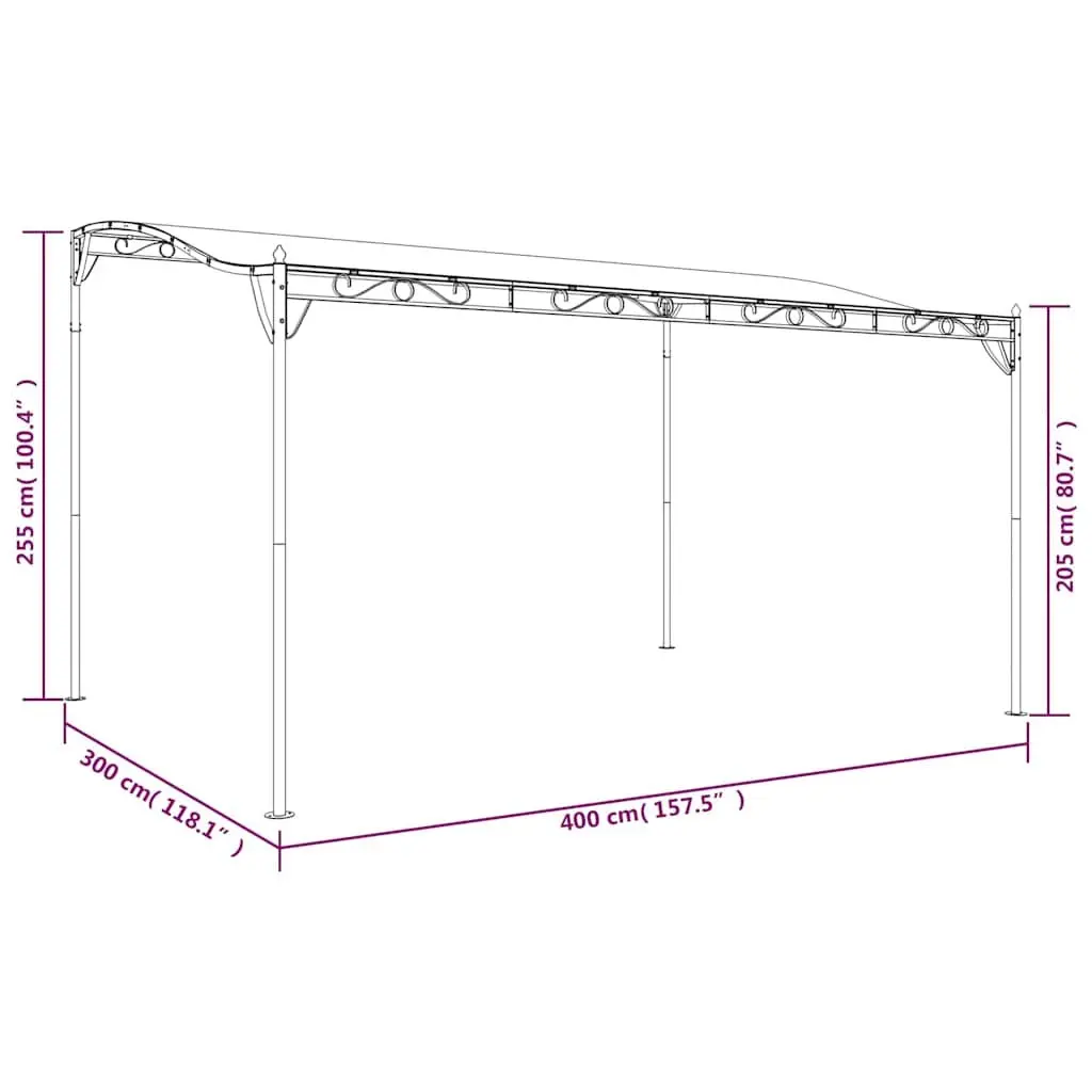 Garden Canopy Shelter 4x3m Cream Outdoor Gazebo Tent
