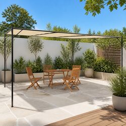Reliable 4x4 m Beige Canopy Tent for Outdoor Living