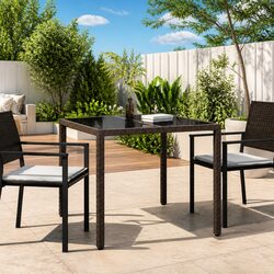 Affordable Brown Garden Table 90x90x75cm for Your Outdoors