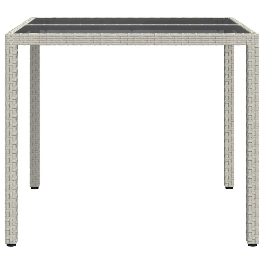 Garden Dining Table Outdoor Furniture 90x90x75cm White Poly Rattan Modern