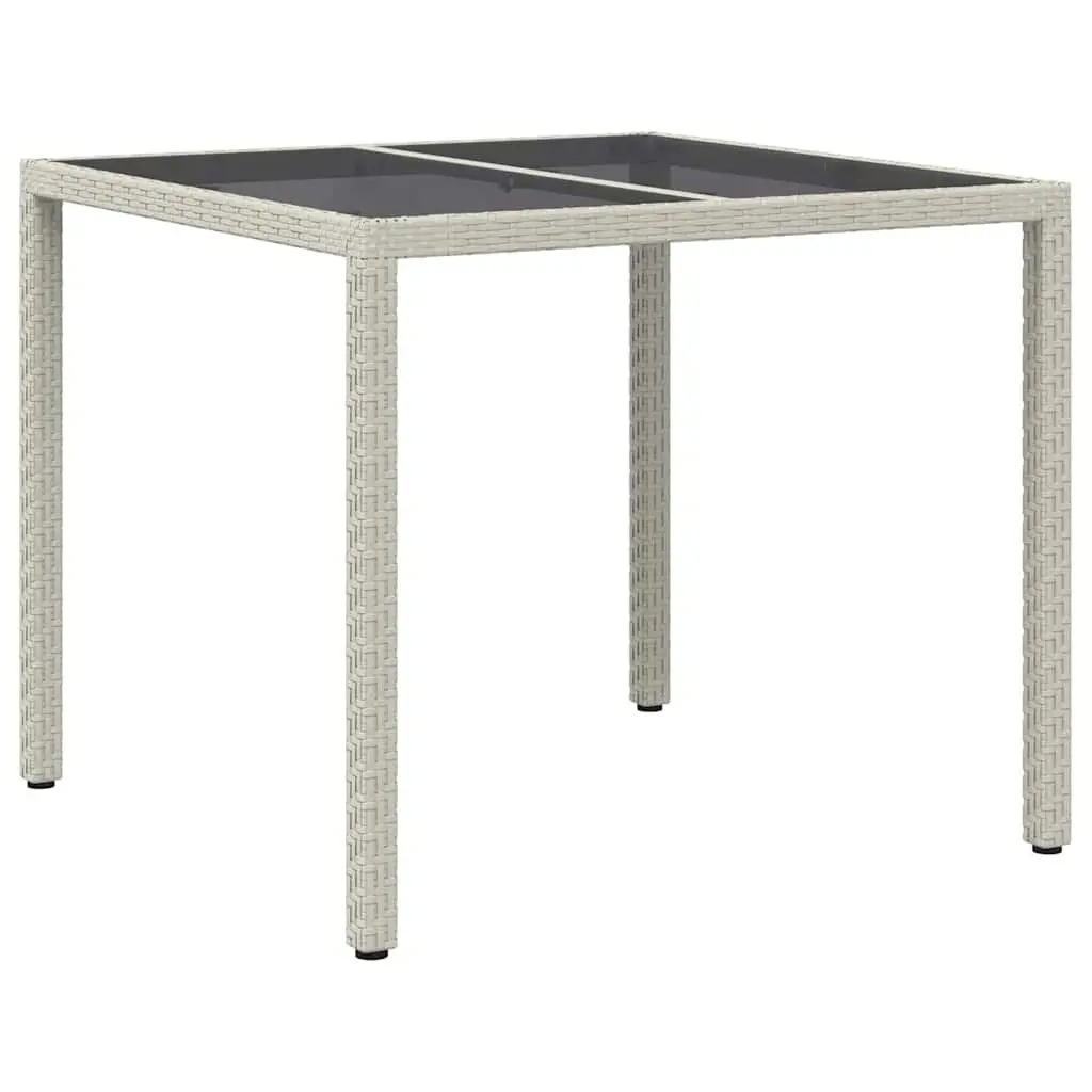 Garden Dining Table Outdoor Furniture 90x90x75cm White Poly Rattan Modern