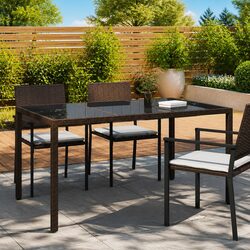 Value-driven Brown Outdoor Dining Table 150x90x75cm