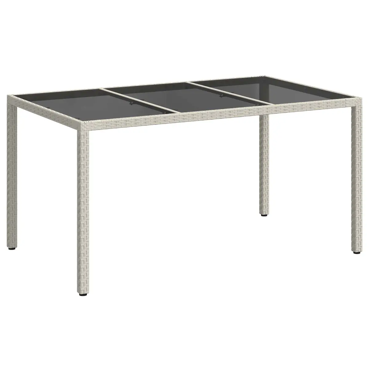Garden Dining Table Outdoor Furniture 150x90x75cm White Poly Rattan Patio
