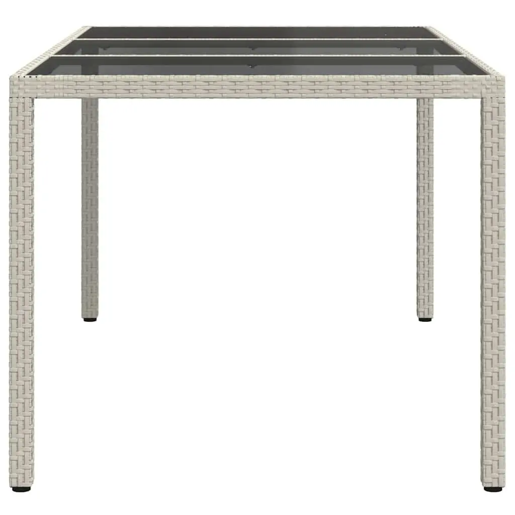 Garden Dining Table Outdoor Furniture 150x90x75cm White Poly Rattan Patio