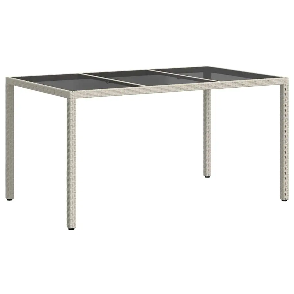 Garden Dining Table Outdoor Furniture 150x90x75cm White Poly Rattan Patio