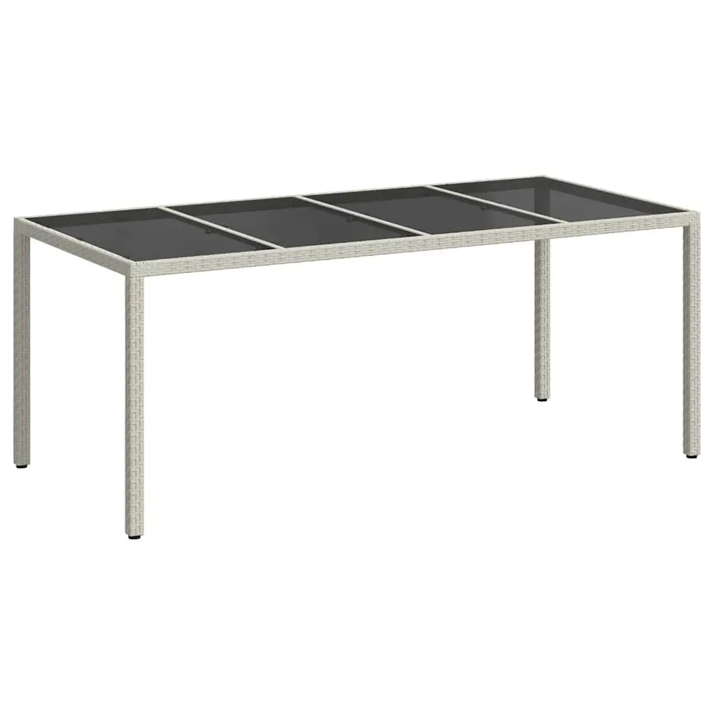 Garden Dining Table 190x90x75cm White Poly Rattan Outdoor Furniture Patio