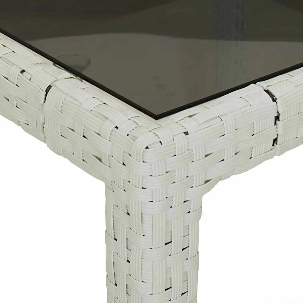 Garden Dining Table 190x90x75cm White Poly Rattan Outdoor Furniture Patio
