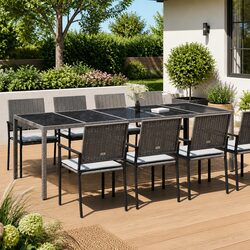Grey Outdoor Dining Table 250x100x75cm: Practical Choice