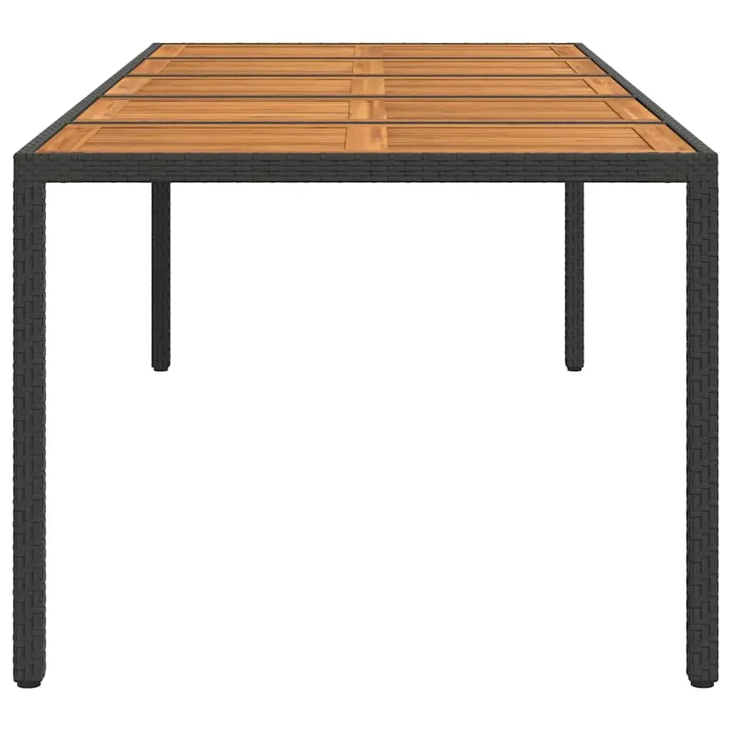Garden Dining Table 250x100x75cm Black Outdoor Poly Rattan Patio Furniture