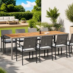 Value and Quality: Grey Poly Rattan Garden Dining Table