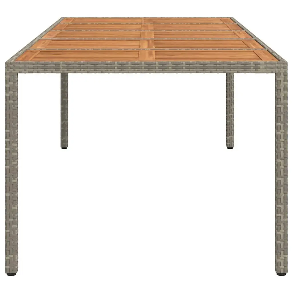 Grey Poly Rattan Garden Dining Table