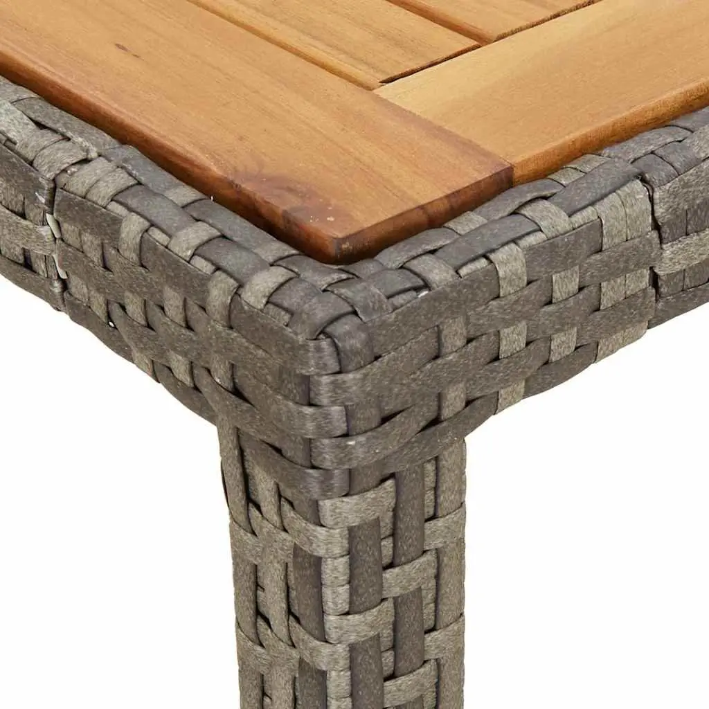 Grey Poly Rattan Garden Dining Table