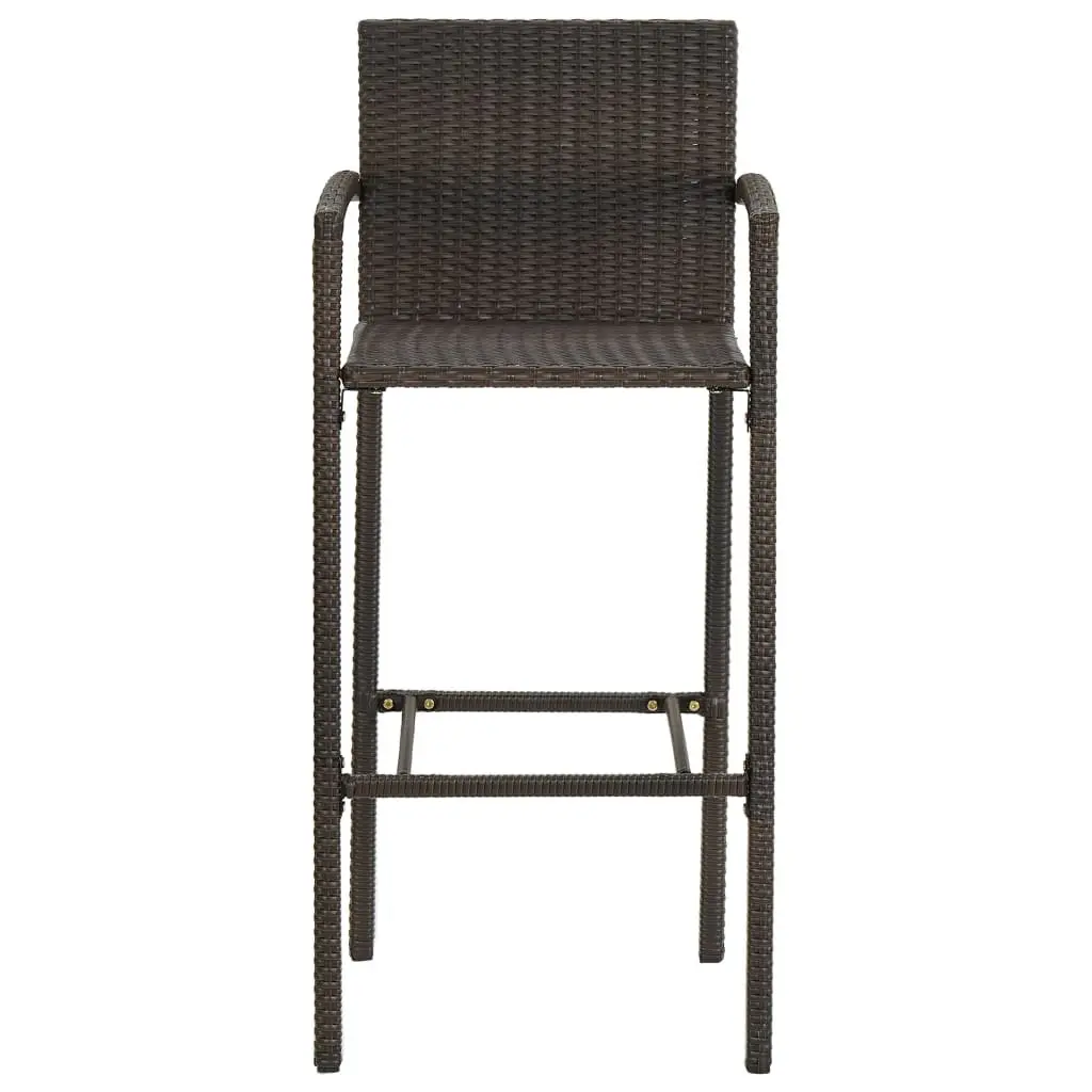 Bar Stools 4 pcs Brown Outdoor Indoor Kitchen Breakfast Seating with Armrests